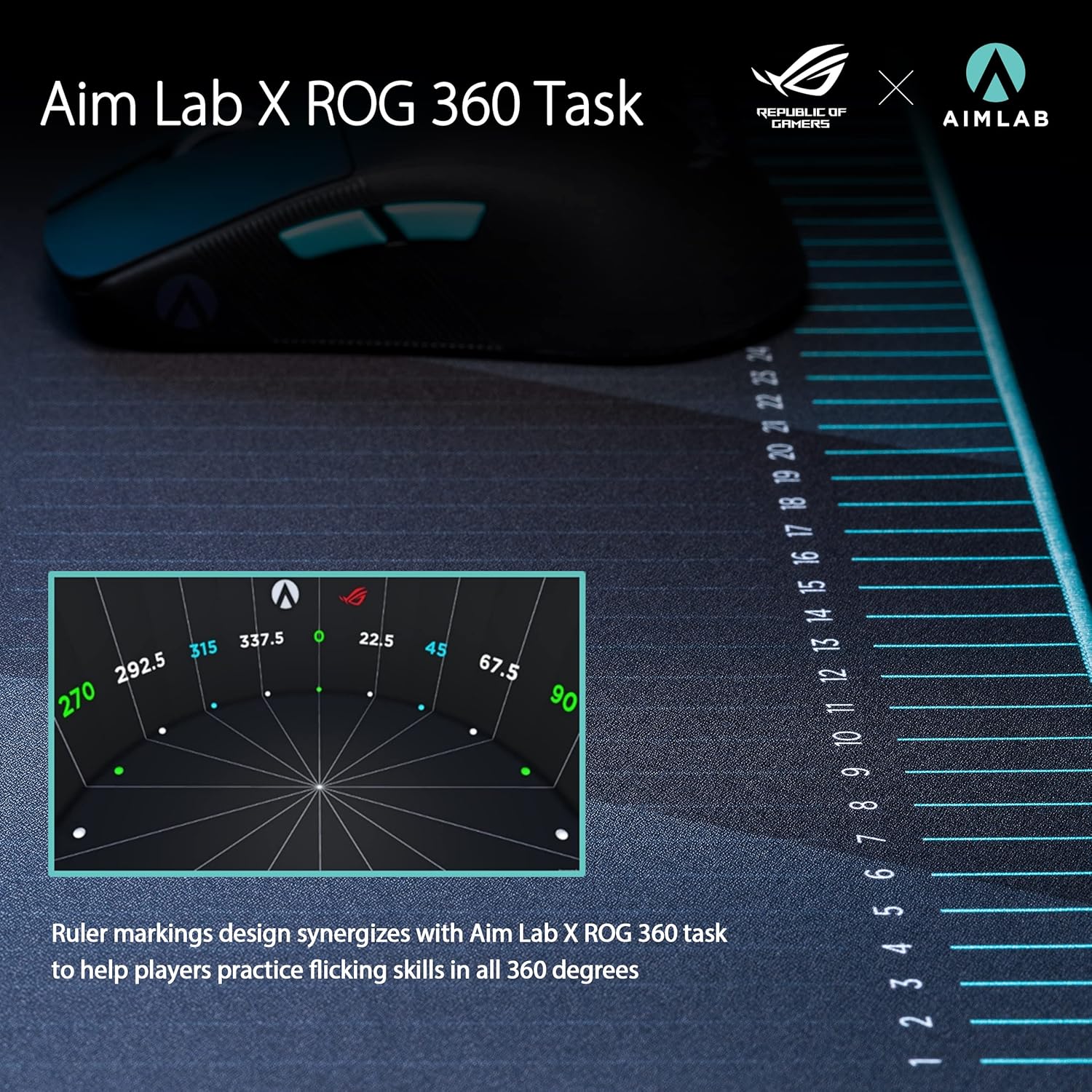 ASUS ROG Hone Ace Aim Lab Edition Gaming Mouse Pad – 19.9″ x 16.5″, Hybrid Cloth Surface - Image 2