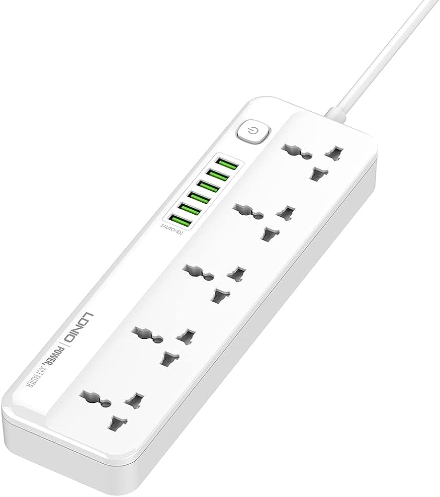 LDNIO SC5614 Fast Charging Power Strip – 5 Universal Outlets, 6 USB Ports, 2M Power Cord Extension Socket - Image 2