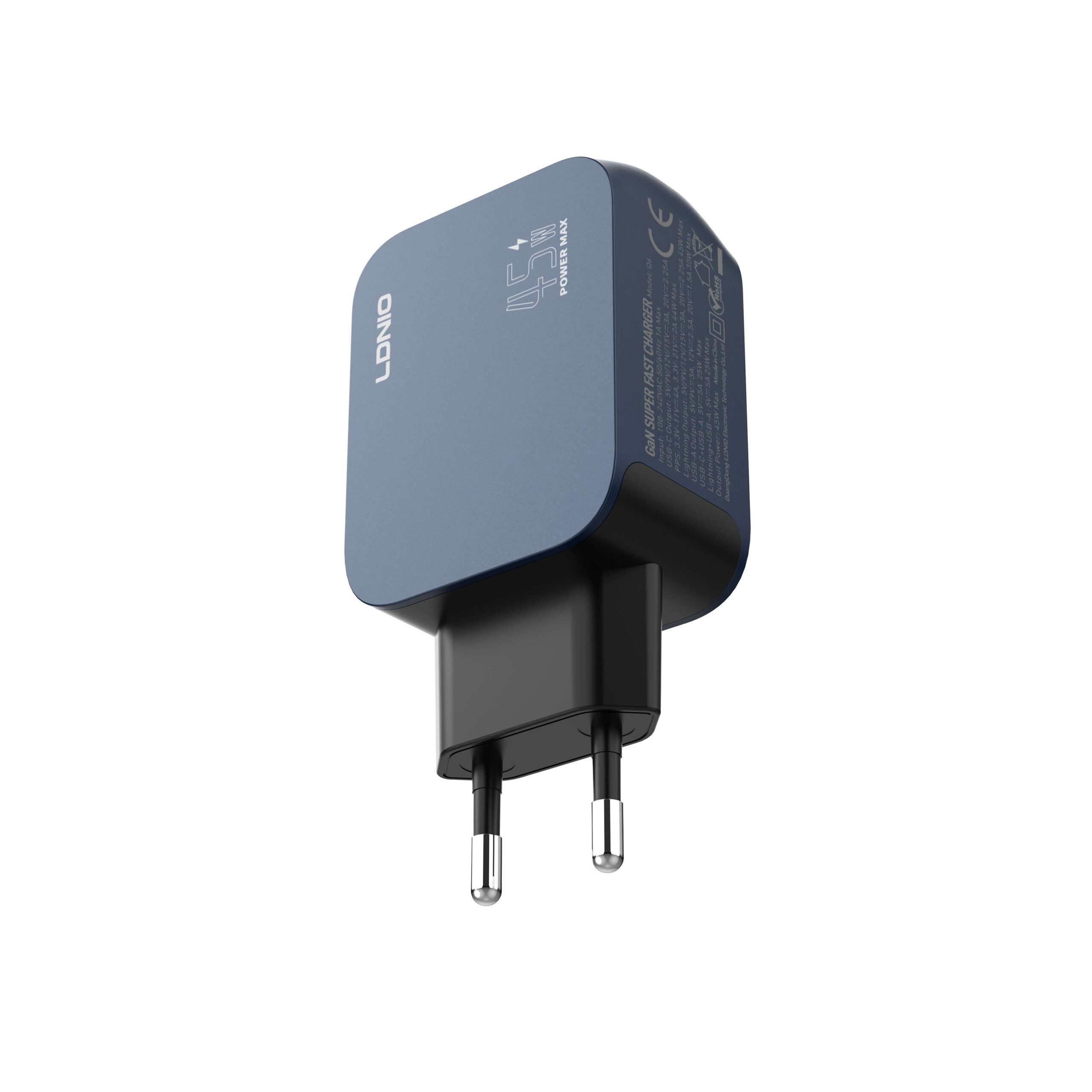 LDNIO Q6 45W GaN Fast Charger 1A 1C 1L Travel Adapter With C to C Cable - Image 2
