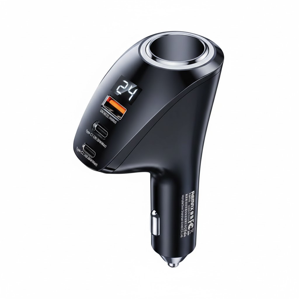 REMAX RCC339 Warriors Series 88.5W PD+QC 2C+1A Fast Car Charger with Digital Display - Image 2