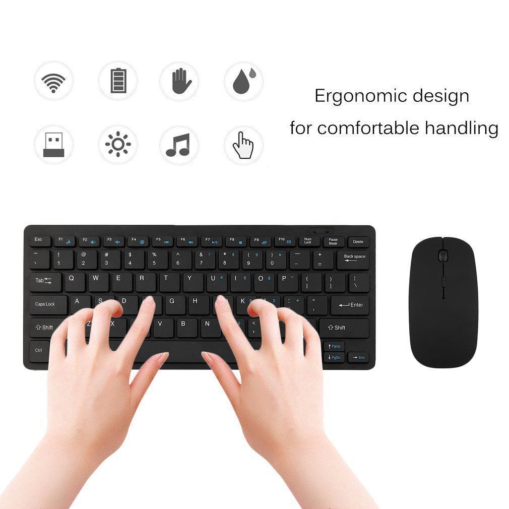 KM 901 Ultra Slim Mini Wireless Keyboard Mouse Set - Image 2