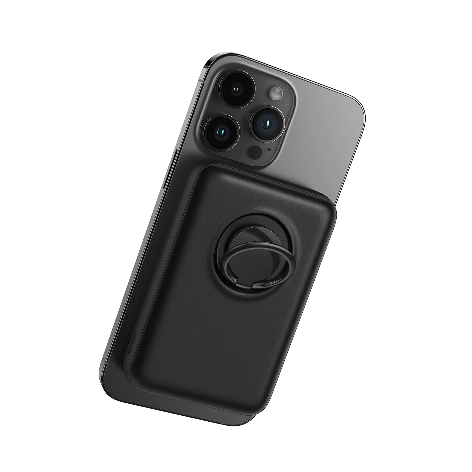 JOYROOM JR-W050 20W Magnetic Wireless Power Bank with Ring Holder10000mAh-Black - Image 2