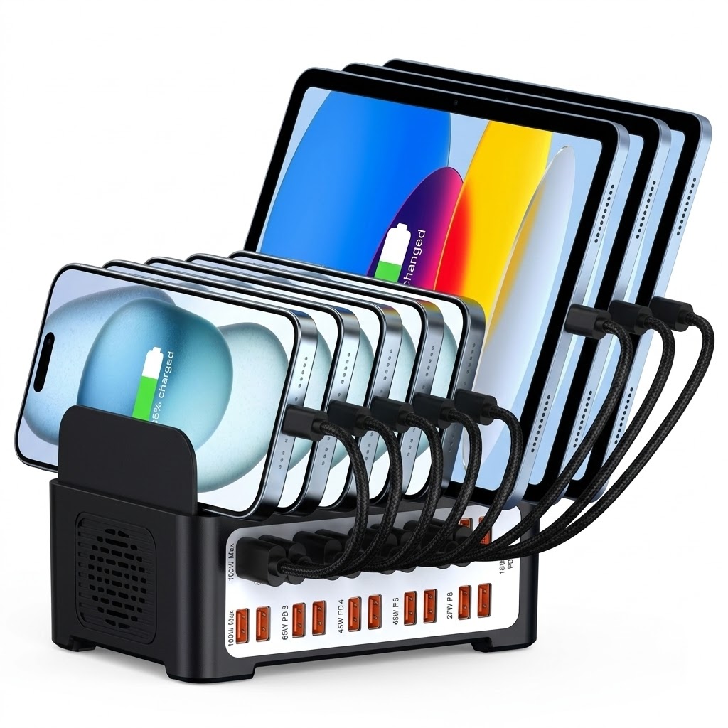 T8 Multi function 20 Port 120W With Holder - Image 2
