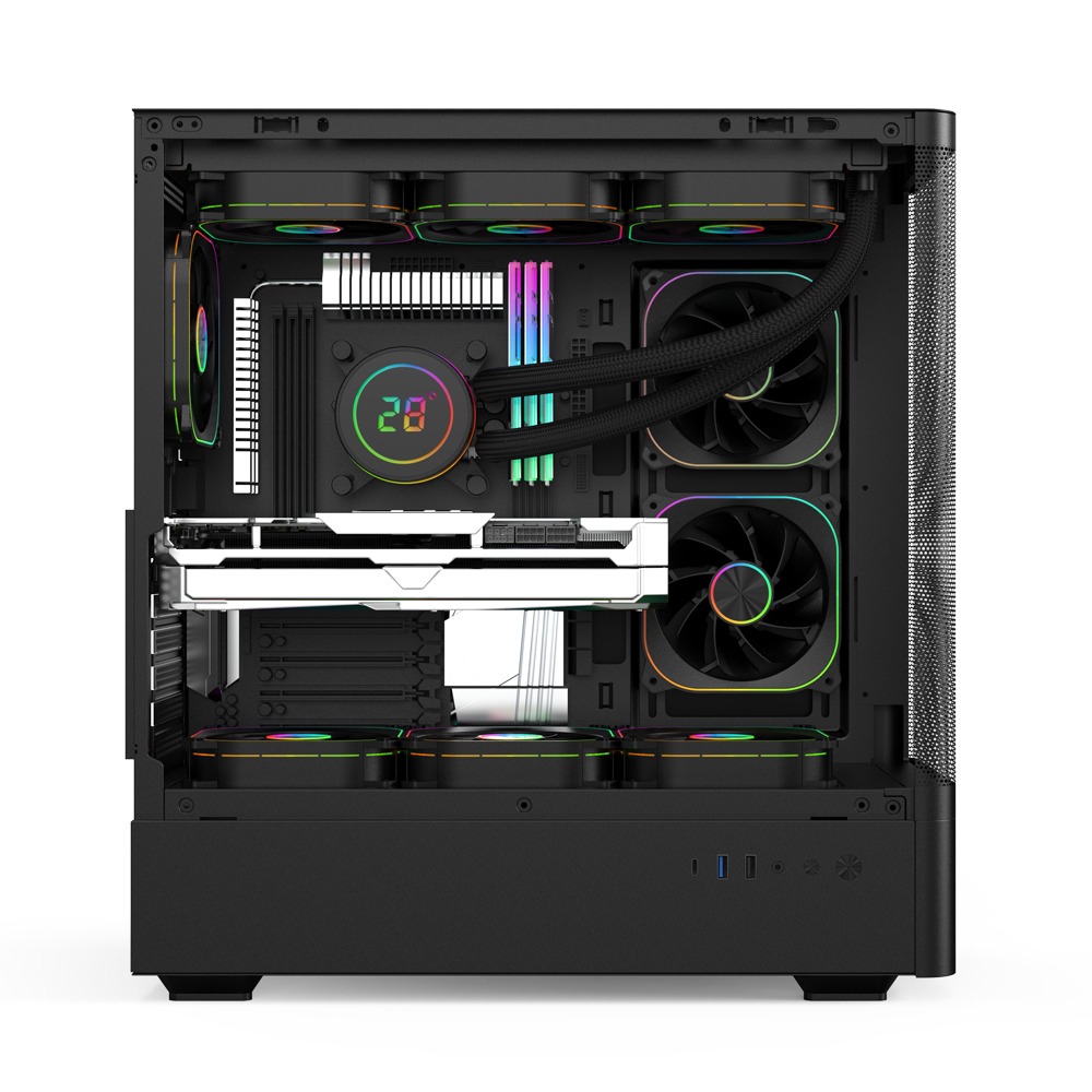 Ease EC123BM Panoramic Mesh ATX Gaming Case With Three ARGB Fans - Image 2