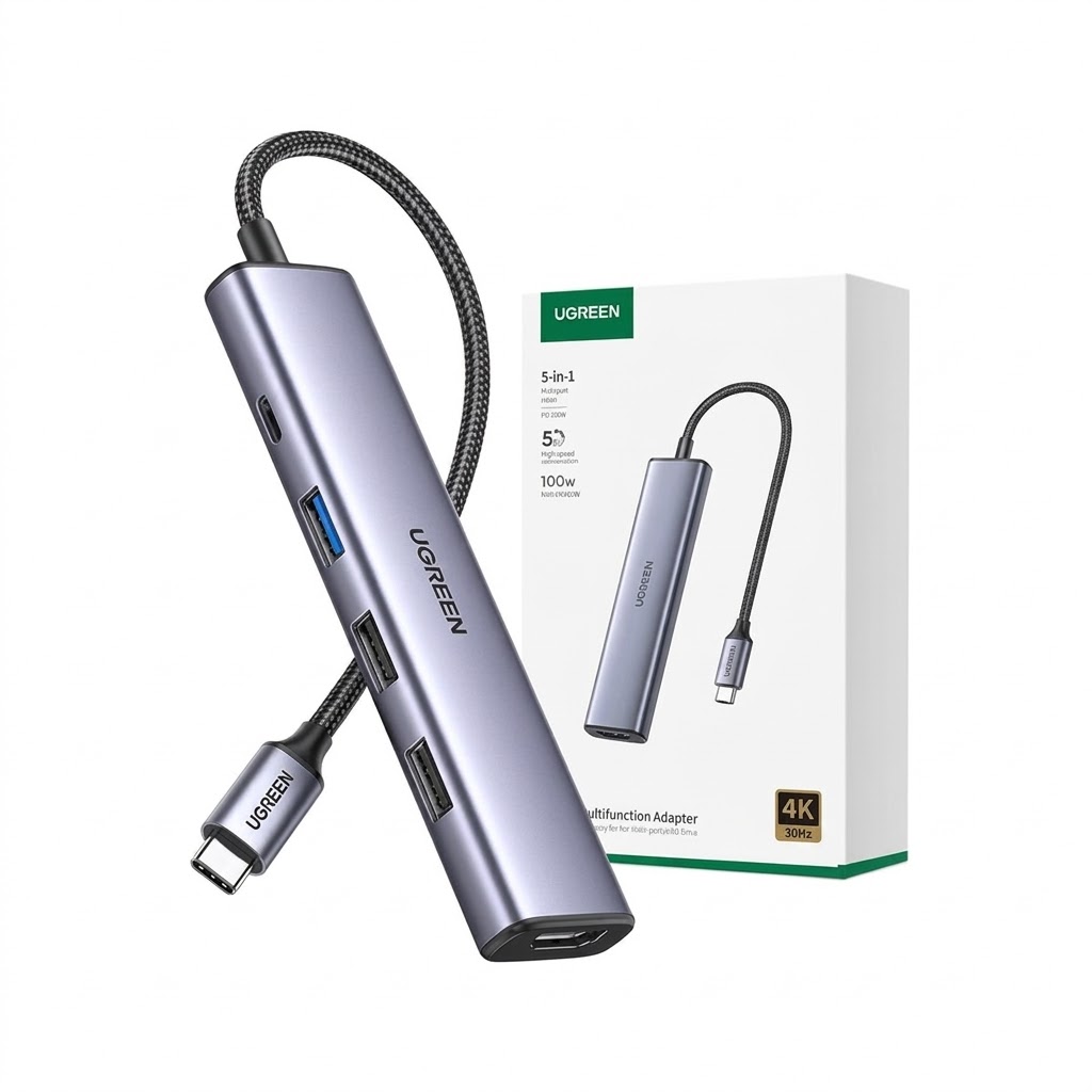 UGREEN CM478 5in1 USB-C to HDMI 60Hz*1 USB-A 2.0*3 PD 100W*1 HUB 55611 - Image 2