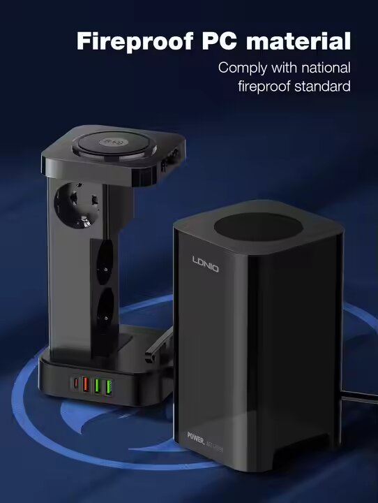 LDNIO SEW4485 2500W Tower Extension 4 Power Socket Wireless 15W Timer Switch - Image 2