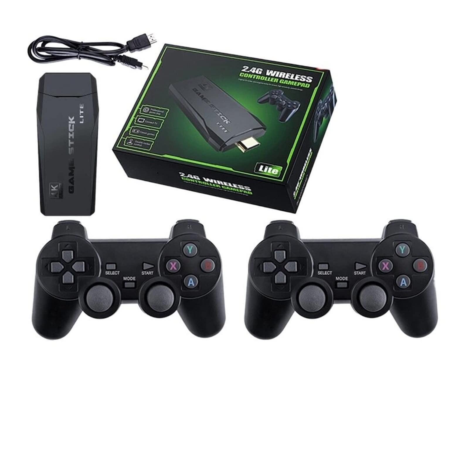 M8 (64GB) HDMI Game Stick Lite Console – 2.4G Wireless Controllers – 4K – 10,000 Video Game Retro Box – Plug and Play - Image 2
