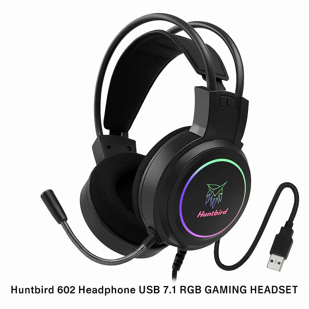 Huntbird 602 Headphone USB 7.1 RGB GAMING HEADSET - Image 2