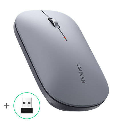 UGREEN MU001 2.4G & Bluetooth Dual-Mode, 4000DPI, Ergonomic Design, 3 Buttons Gray 45171 - Image 2