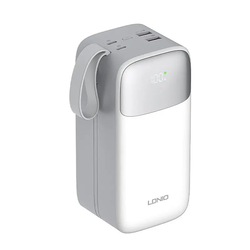 LDNIO PQ50 50000mAh 22.5W USB-C Fast Charging Power Banks smart LED Display Built-in Charging Cable Power Bank - Image 2