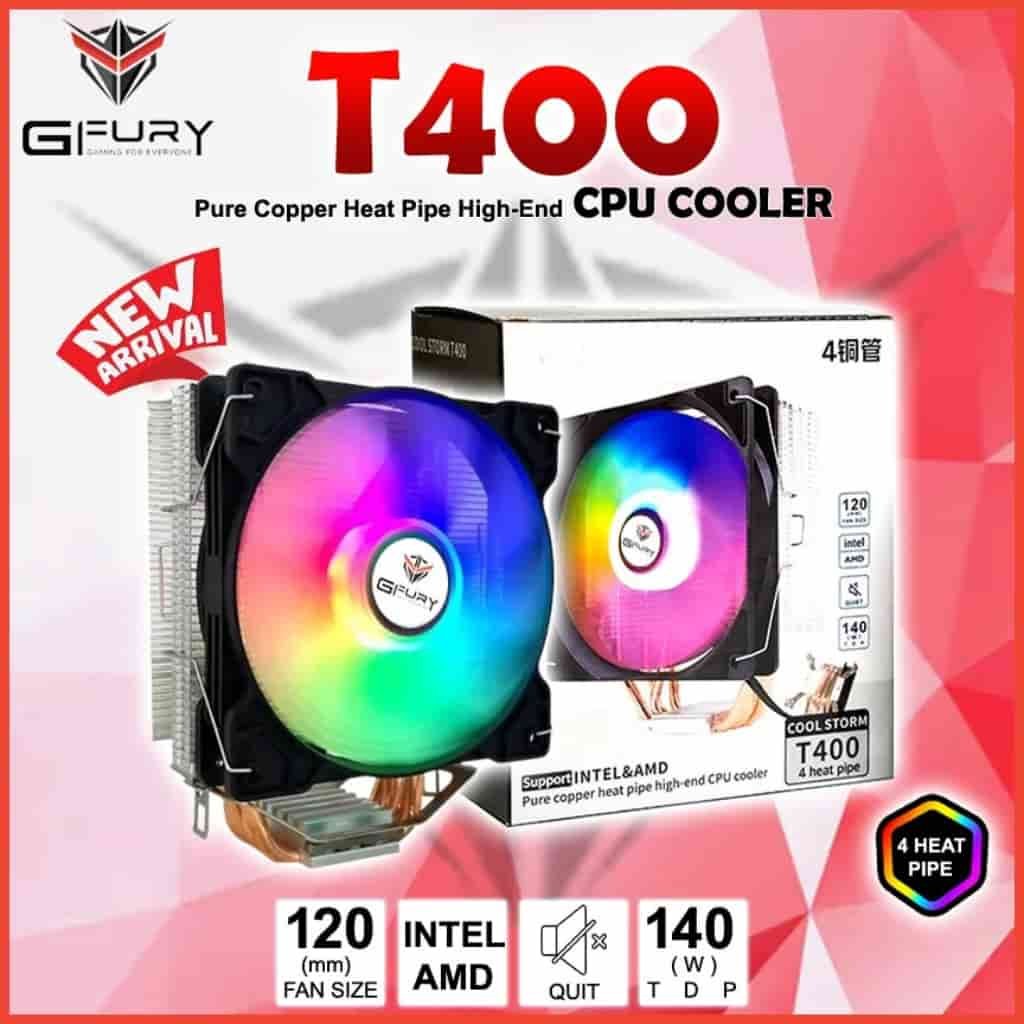 GFury GF-T400 STORM FURY Dual Fan CPU Cooler - Image 2