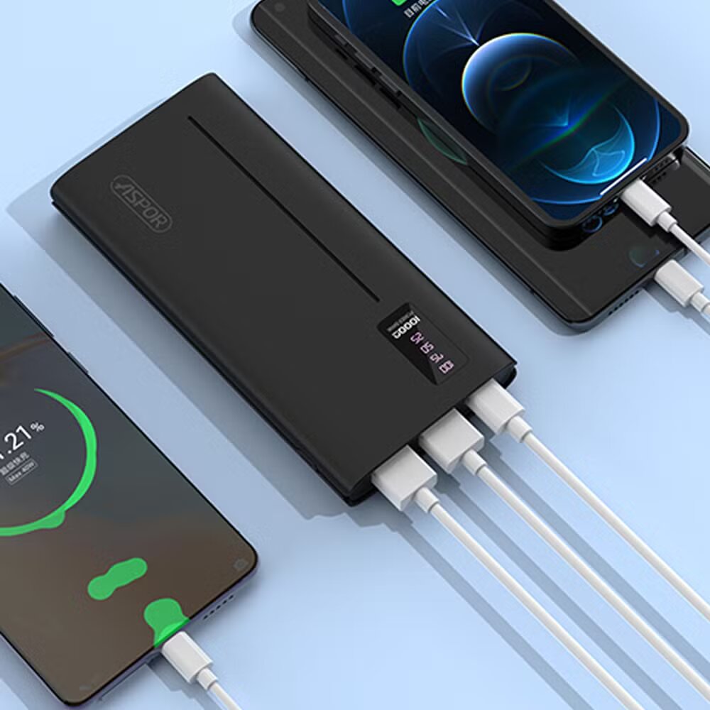 Aspor A330 10000mAh 2.4A Power Bank with LED Digital Display Original 10000mAh Capacity USB Type C - Image 2
