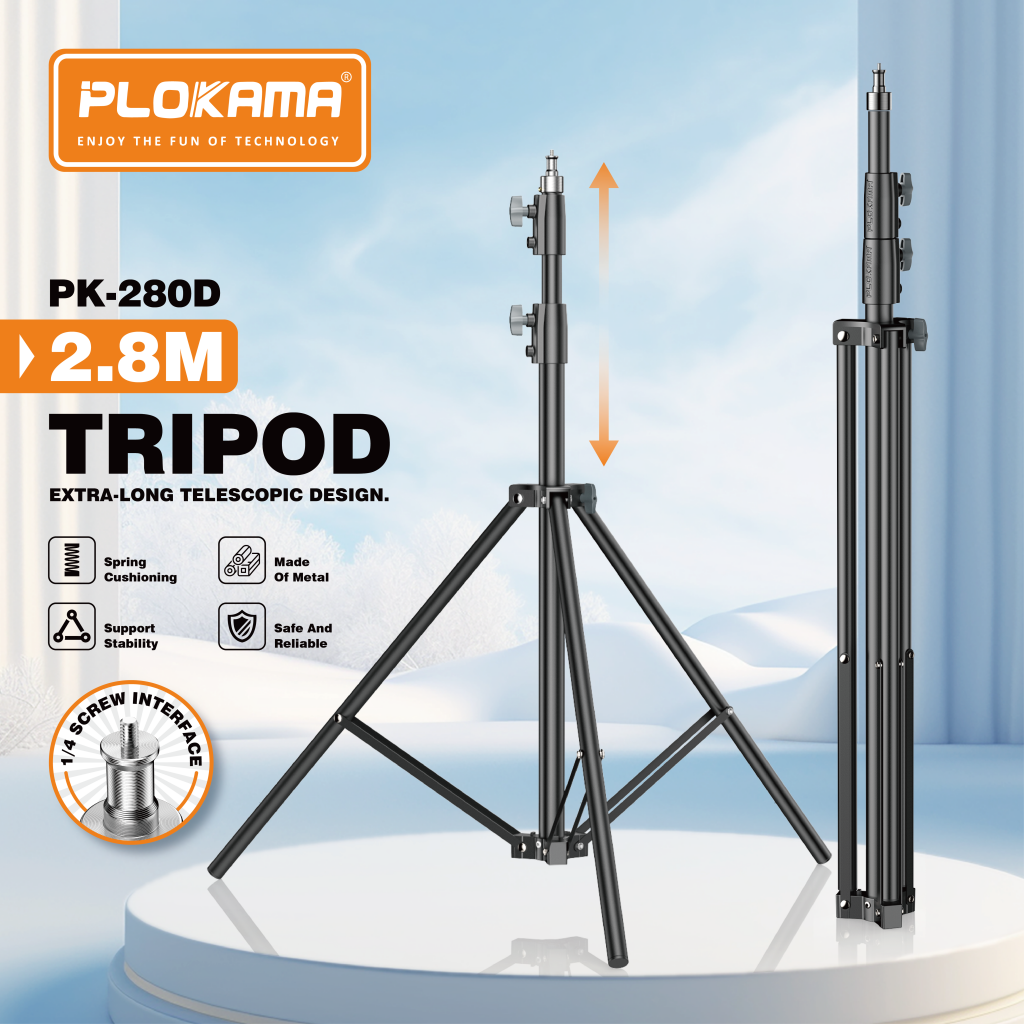 Plokama PK-280D Heavy Duty Tripod Stand 2.8m Light Stand Strong & Stable - Image 2