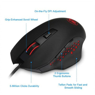 Redragon M610 GAINER 3200 DPI, 7 Buttons Gaming Mouse