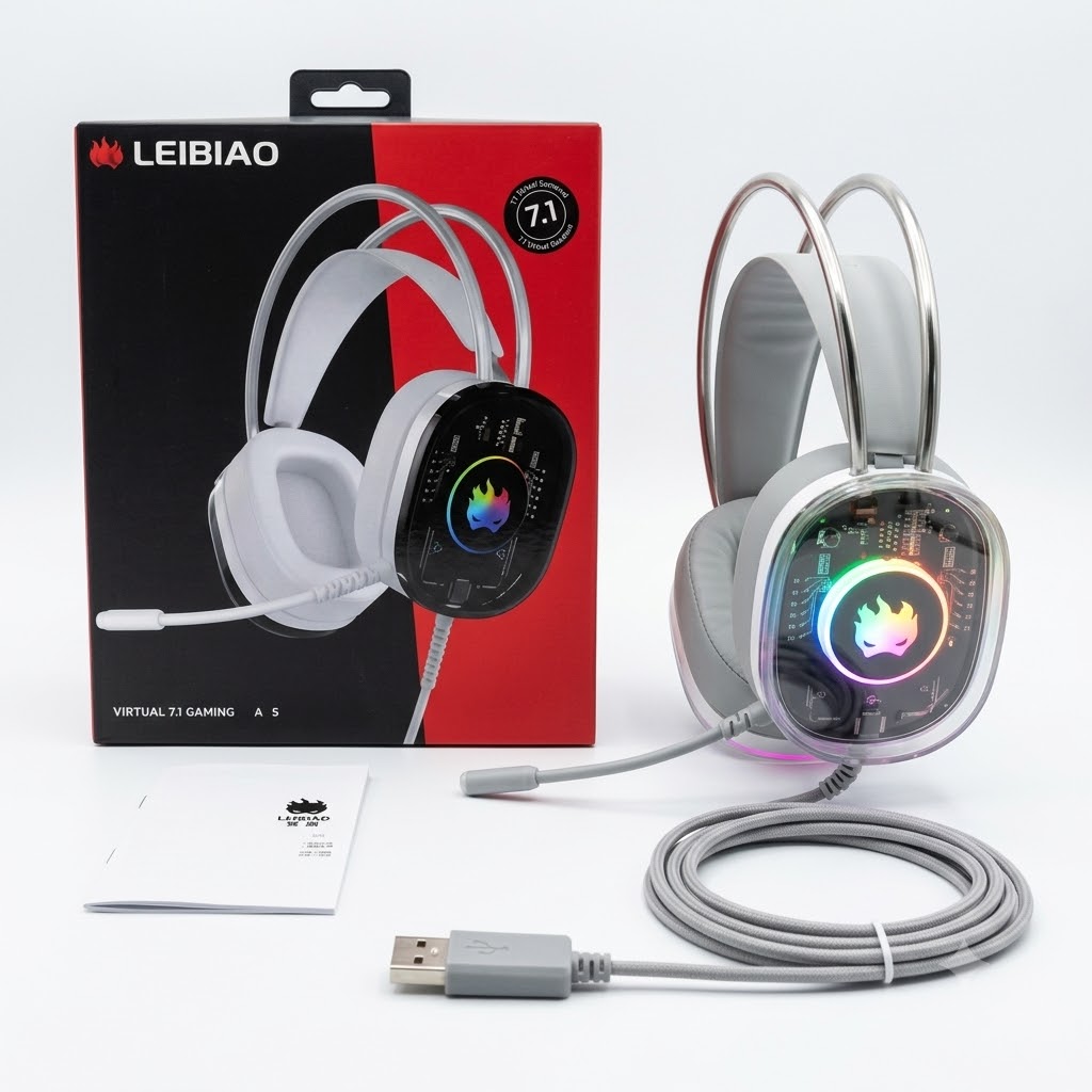 LEIBIAO A5 Crystal RGB Gaming Headphones - Image 2