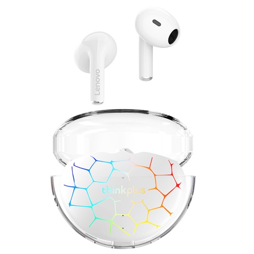 Lenovo LP80 Pro TWS Bluetooth Headphones – RGB, Low Latency, Wireless (Black/White) - Image 2