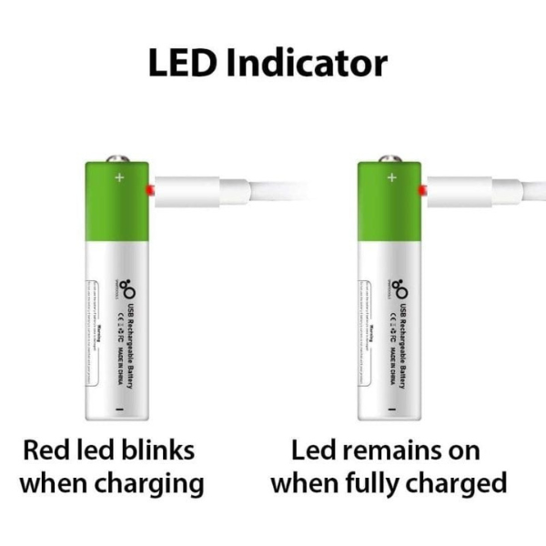 Vierex Rechargeable Cell with Type C Port AAA Lithium Ion Battery Pack of Two Cells - Image 2