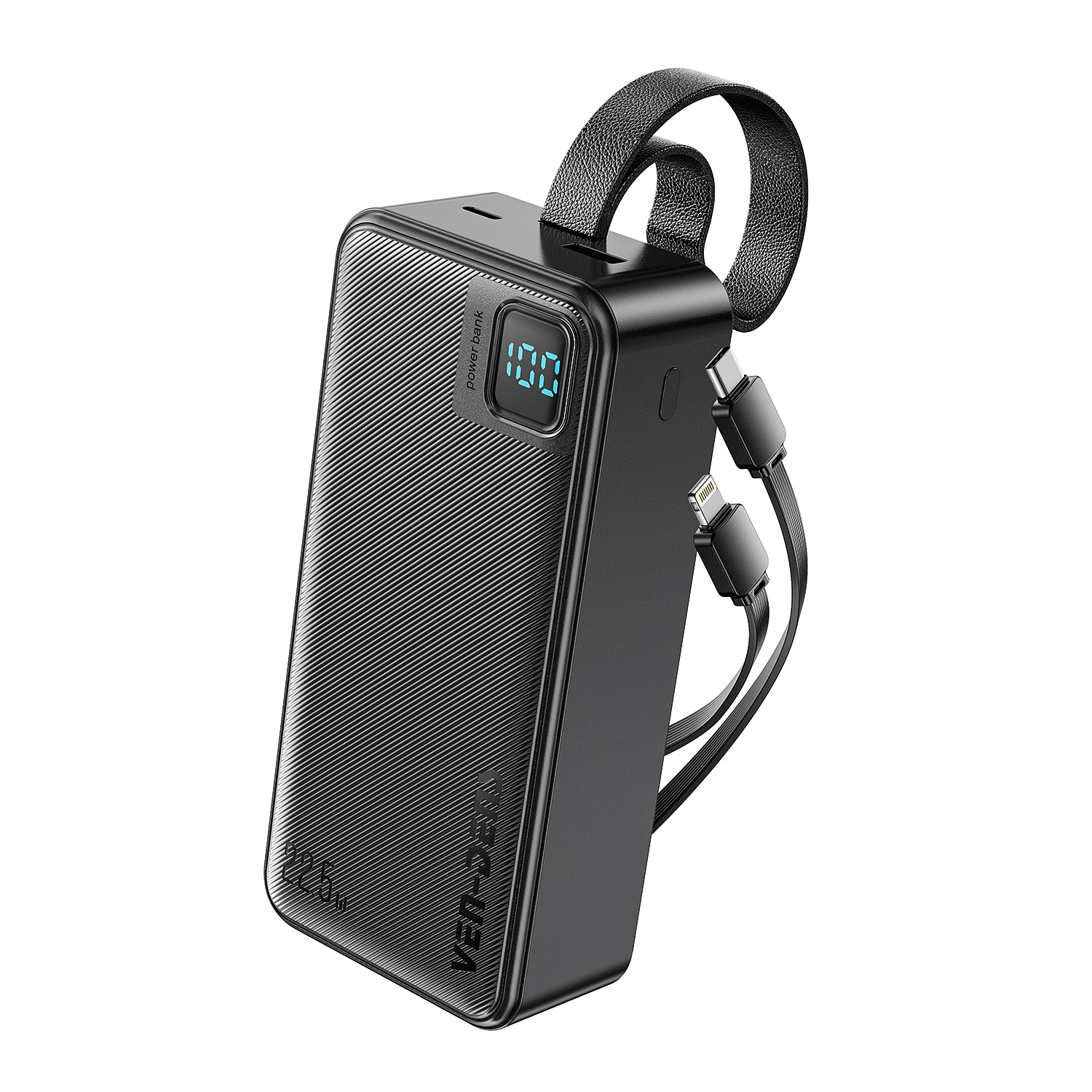 Ven Dens VD-PB062 30000mAh Power Bank – 22.5W Fast Charging with Digital Display & Built-in Type-C and Lightning Cables - Image 2