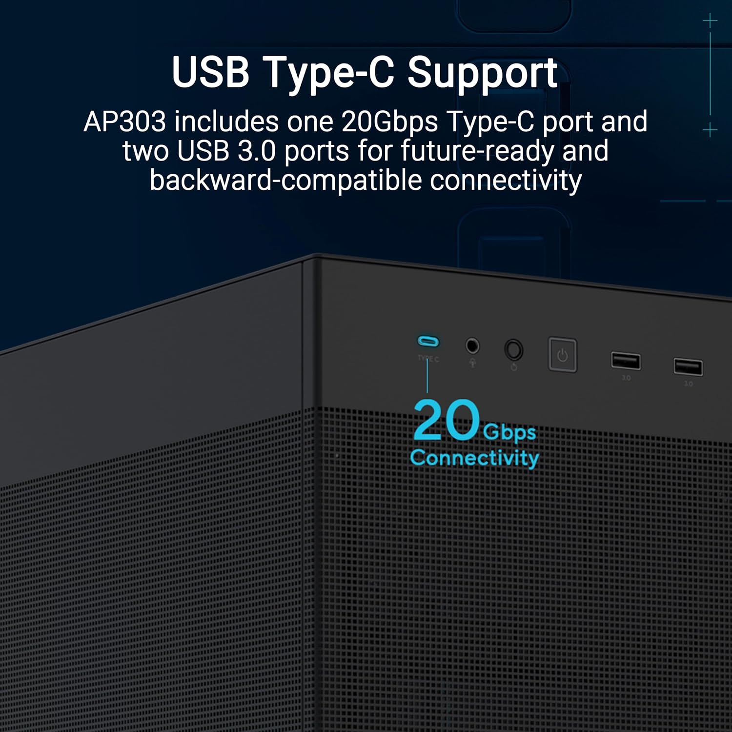 ASUS Prime AP303 Tempered Glass Edition, The Ultimate Compact 45-Liter ATX Gaming Chassis, - Image 2