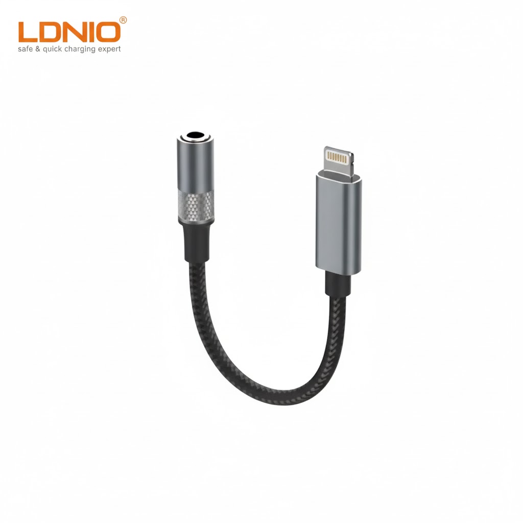 LDNIO LSY80I Lightning to 3.5mm Hi-Fi Audio Adapter with DAC & Wire Control - Image 2