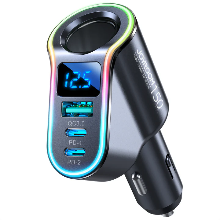 JOYROOM JR-CL21 150W 4-in-1 Car Charger-Black - Image 2