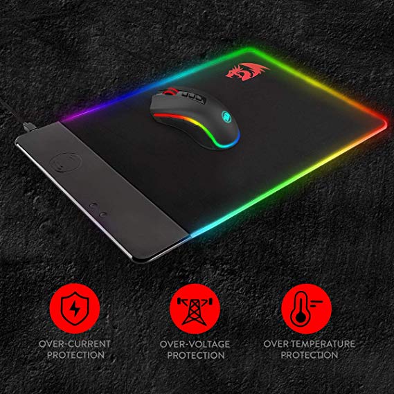 Redragon P025 RGB Gaming Mouse Pad with Wireless Charger
