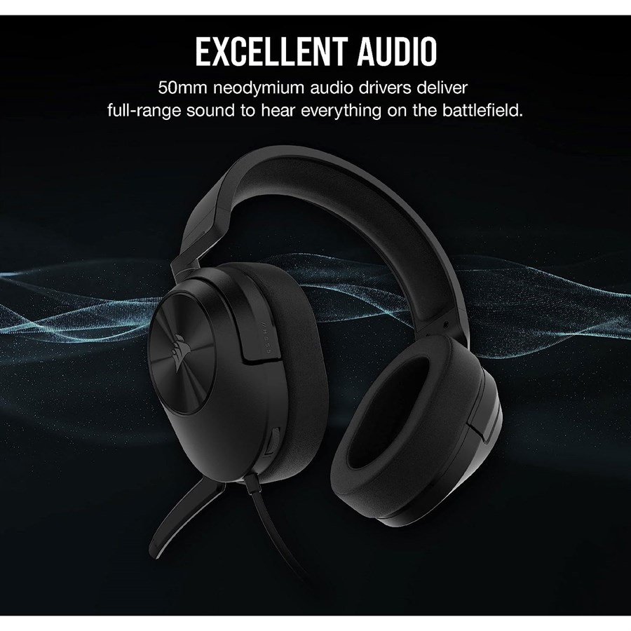 Corsair HS55 STEREO Wired Gaming Headset – Carbon - Image 3
