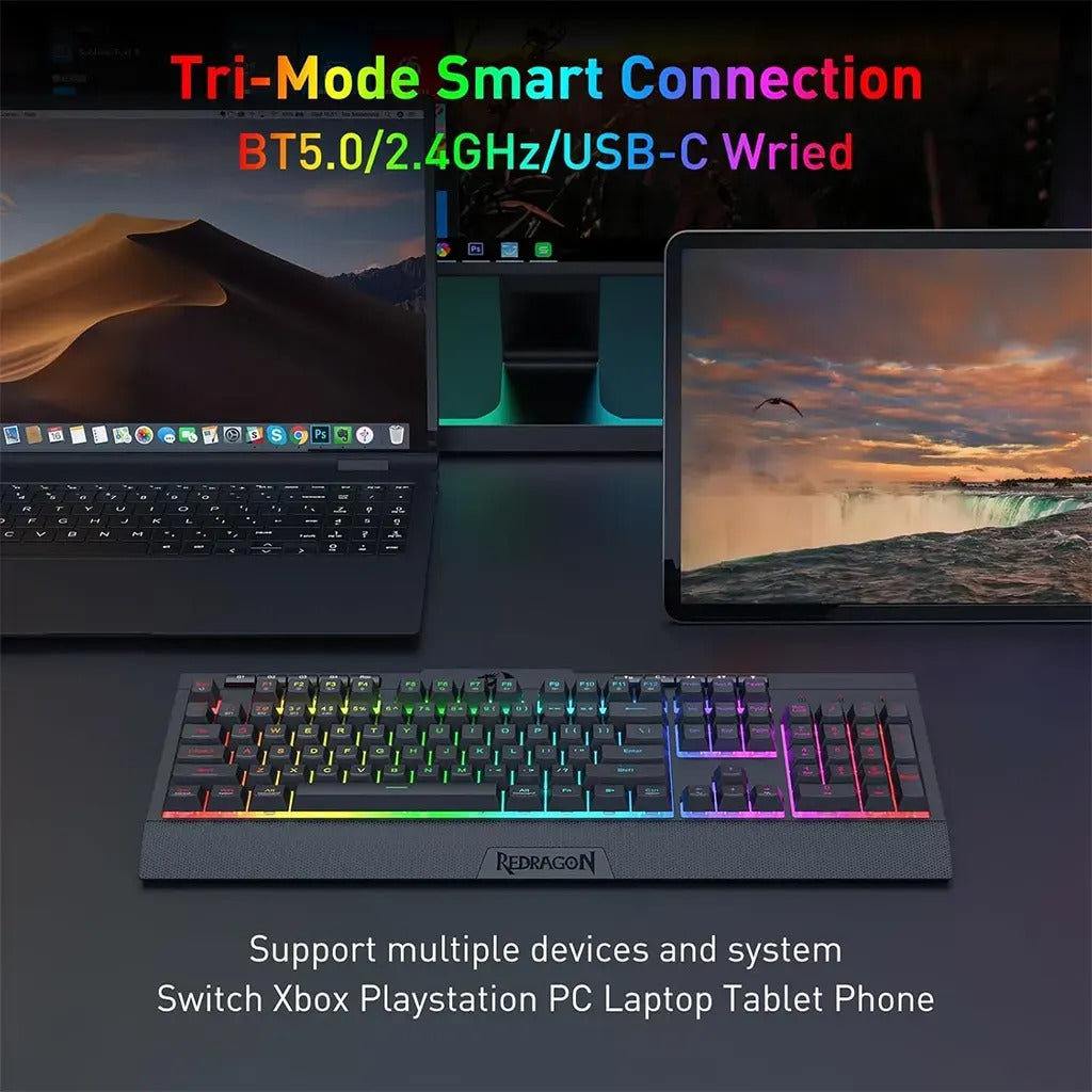 Redragon K525 SHIVA PRO Wireless Anti-Ghosting Membrane Gaming Keyboard
