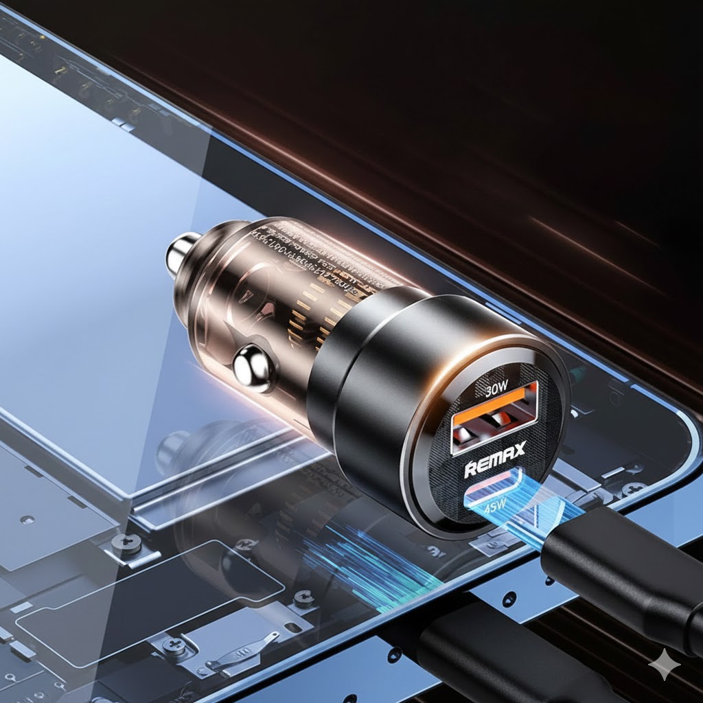 REMAX RCC360 Walking Series 75W PD+QC 1C+1A Fast Car Charger - Image 3