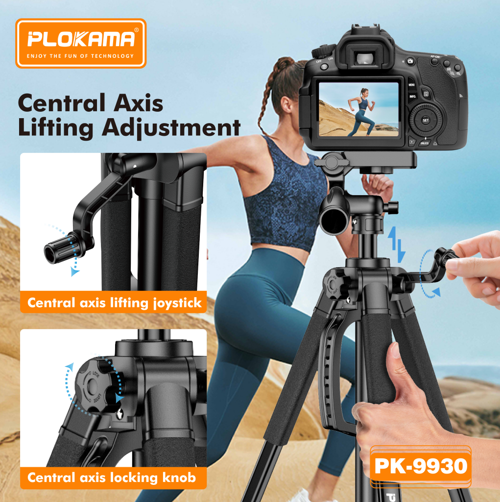 Plokama PK-9930 Professional Video Tripod With Remote - Image 3