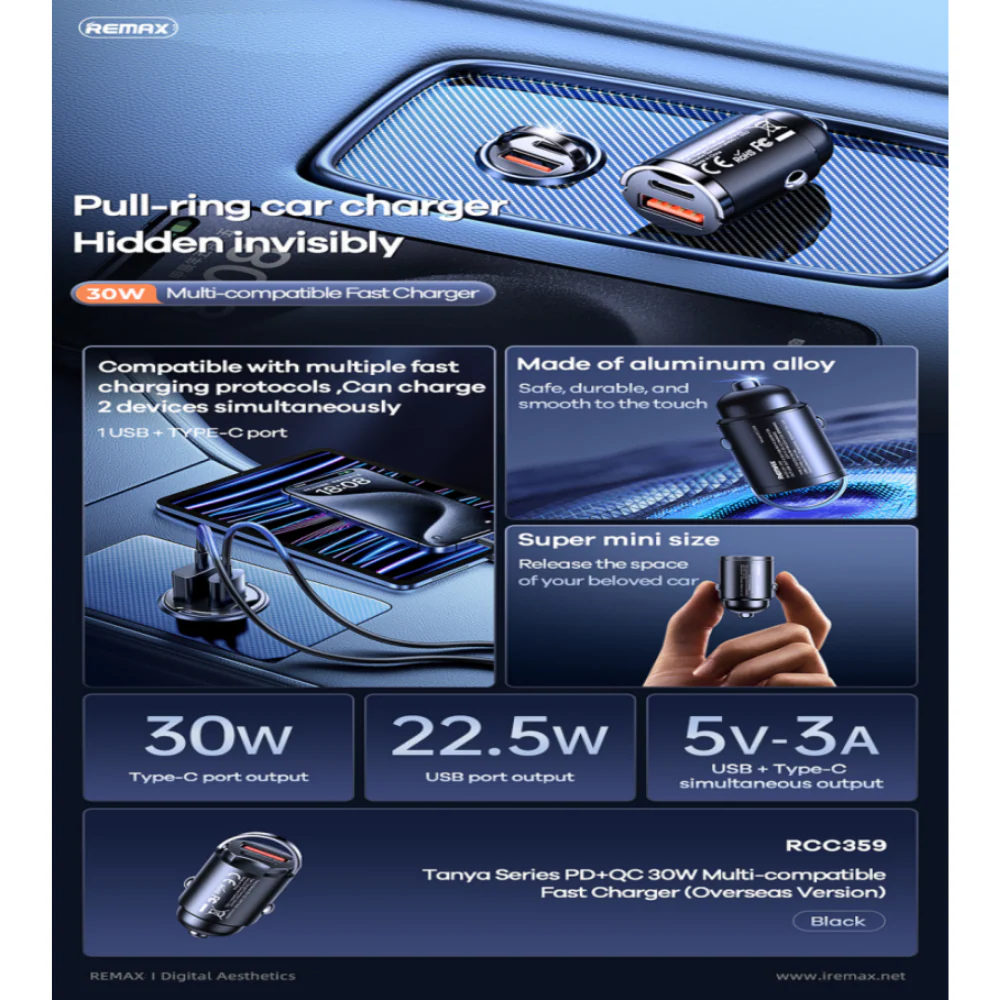REMAX RCC359 30W1A+1C Tanya Series PD+QC Multi Compatible Fast Charger - Image 3