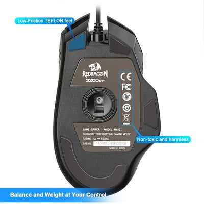Redragon M610 GAINER 3200 DPI, 7 Buttons Gaming Mouse