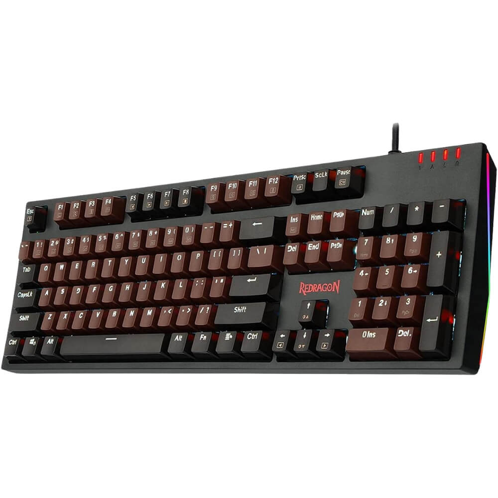 Redragon K592 AMSA Wired Mechanical Gaming Keyboard, Black Switches, White Backlit (Black Brown)