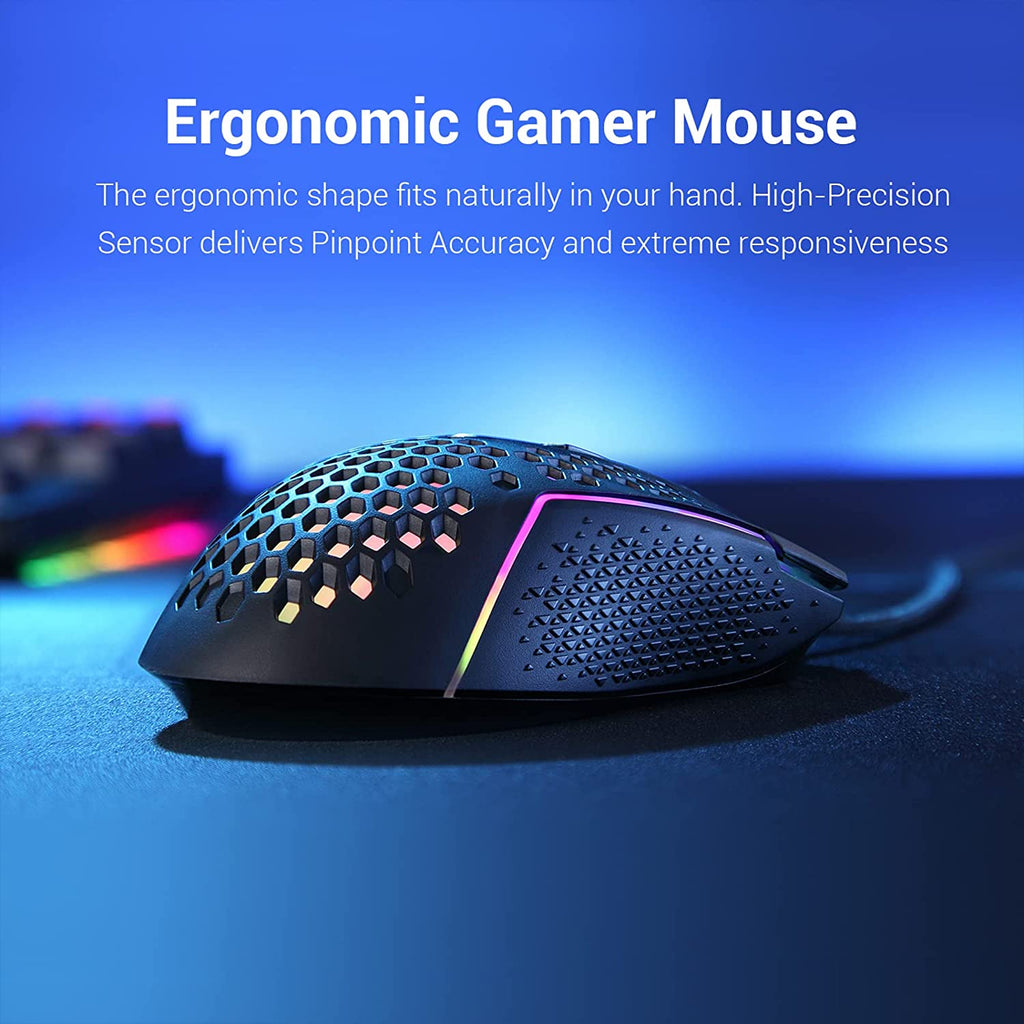 Redragon M987-K REAPING Lightweight Gaming Mouse, 12400 DPI (Black)