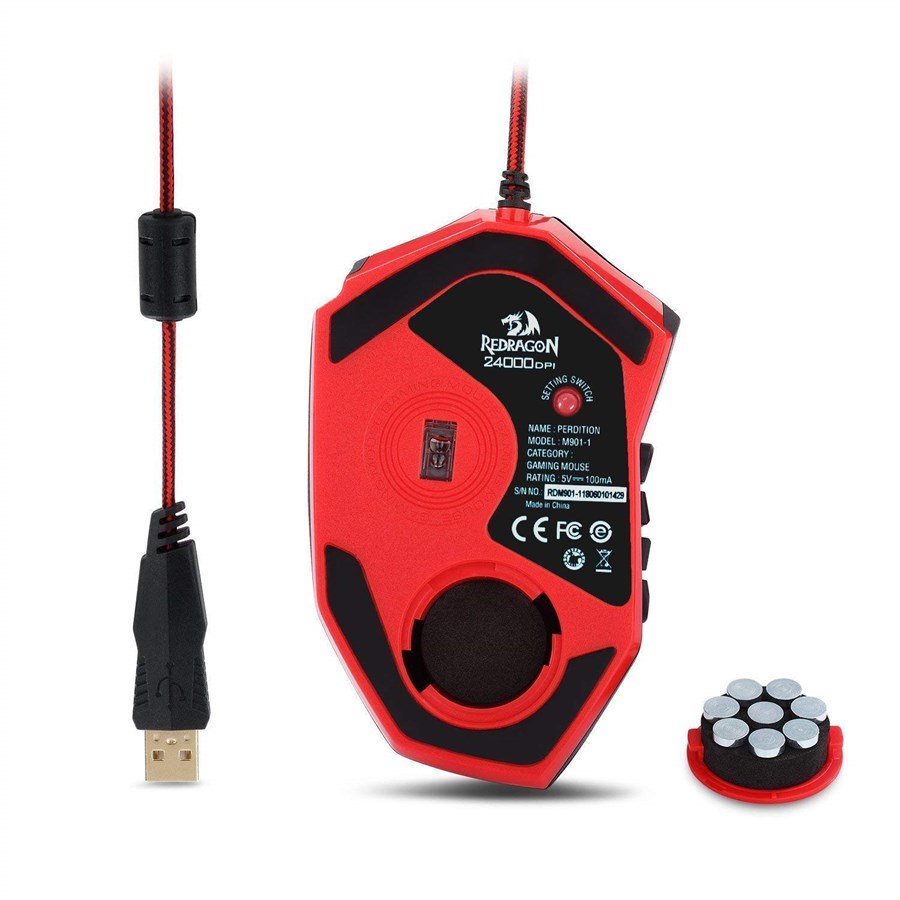 Redragon M901-1 PERDITION 2 24000 DPI MMO RGB Gaming Mouse