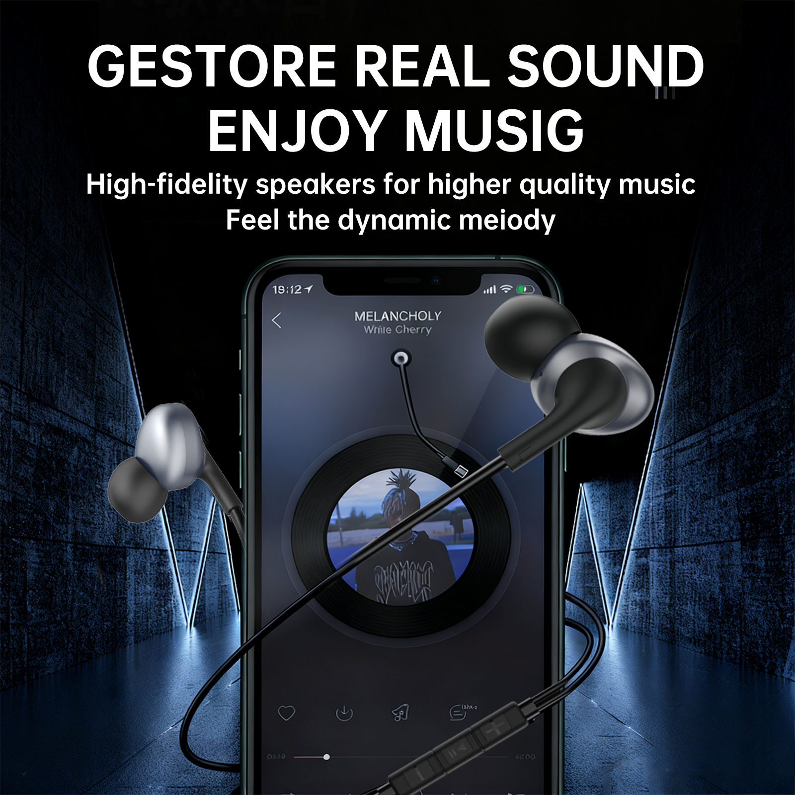 Aspor A250 Type-C Handfree Dynamic Wired Earphone in-Ear Earbuds HiFi - Image 3