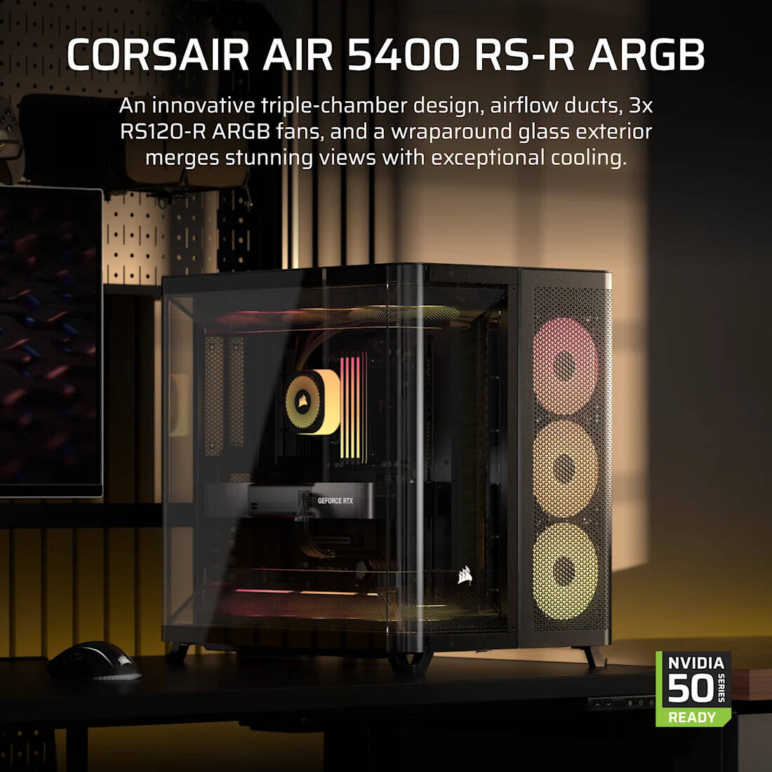 AIR 5400 RS-R ARGB Triple Chamber Mid-Tower PC Case - Image 3