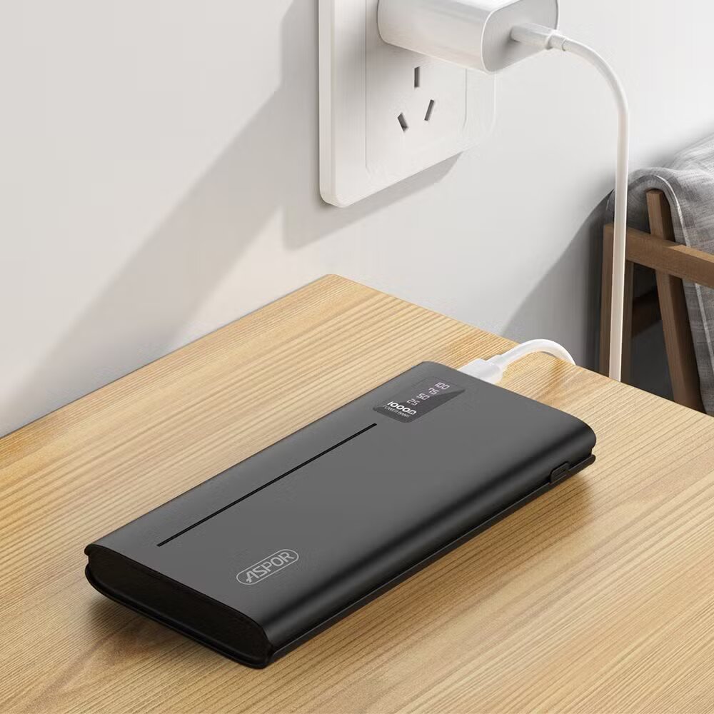 Aspor A330 10000mAh 2.4A Power Bank with LED Digital Display Original 10000mAh Capacity USB Type C - Image 3