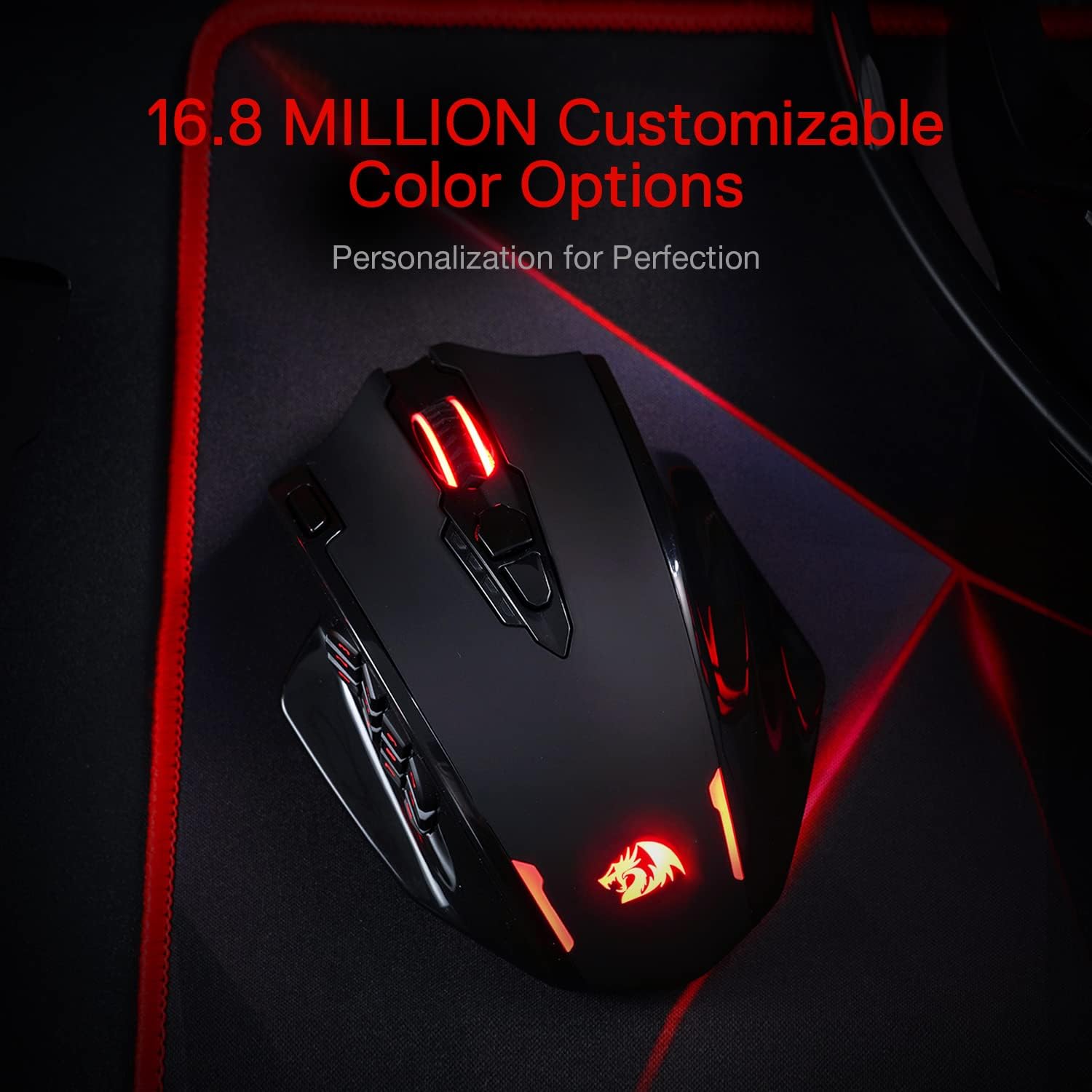 Redragon M913 IMPACT ELITE Wireless Gaming Mouse, 16000 DPI (Black)