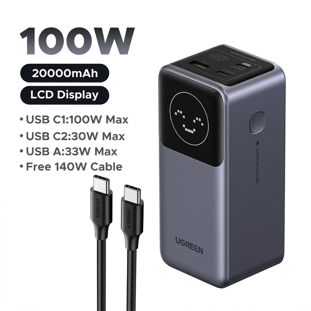 UGREEN PB725 100W 20000mAh Laptop Power Bank 45208 - Image 3
