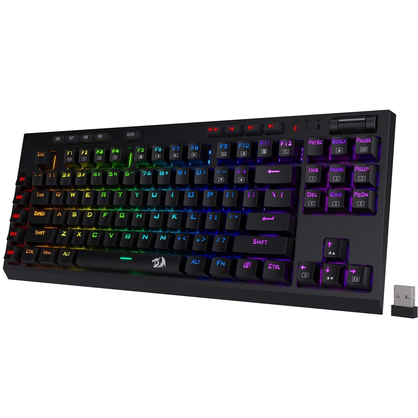 Redragon K596 VISHNU RGB Wireless Mechanical Gaming Keyboard, 87 Keys TKL
