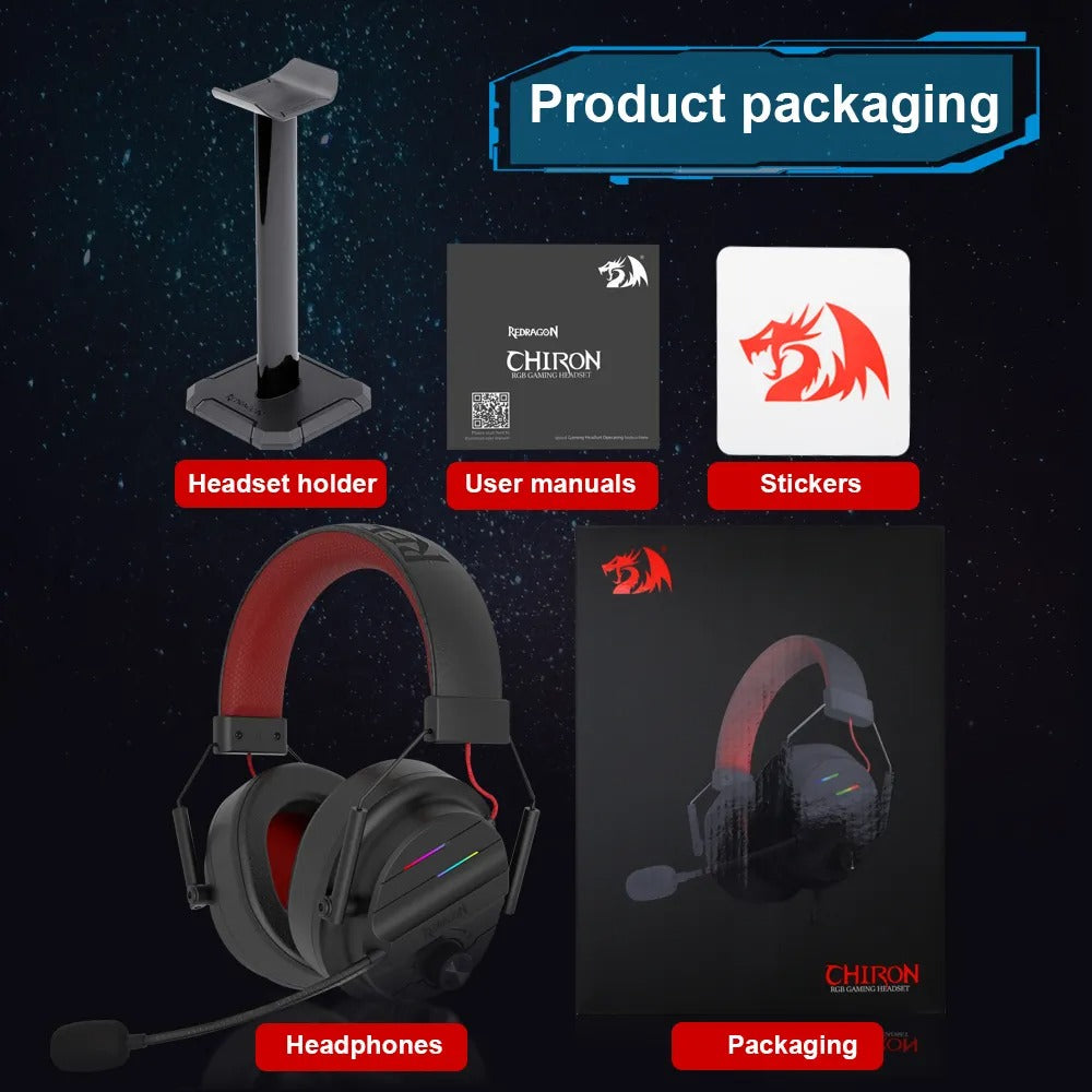 Redragon H380 CHIRON RGB Gaming Headset (Black)