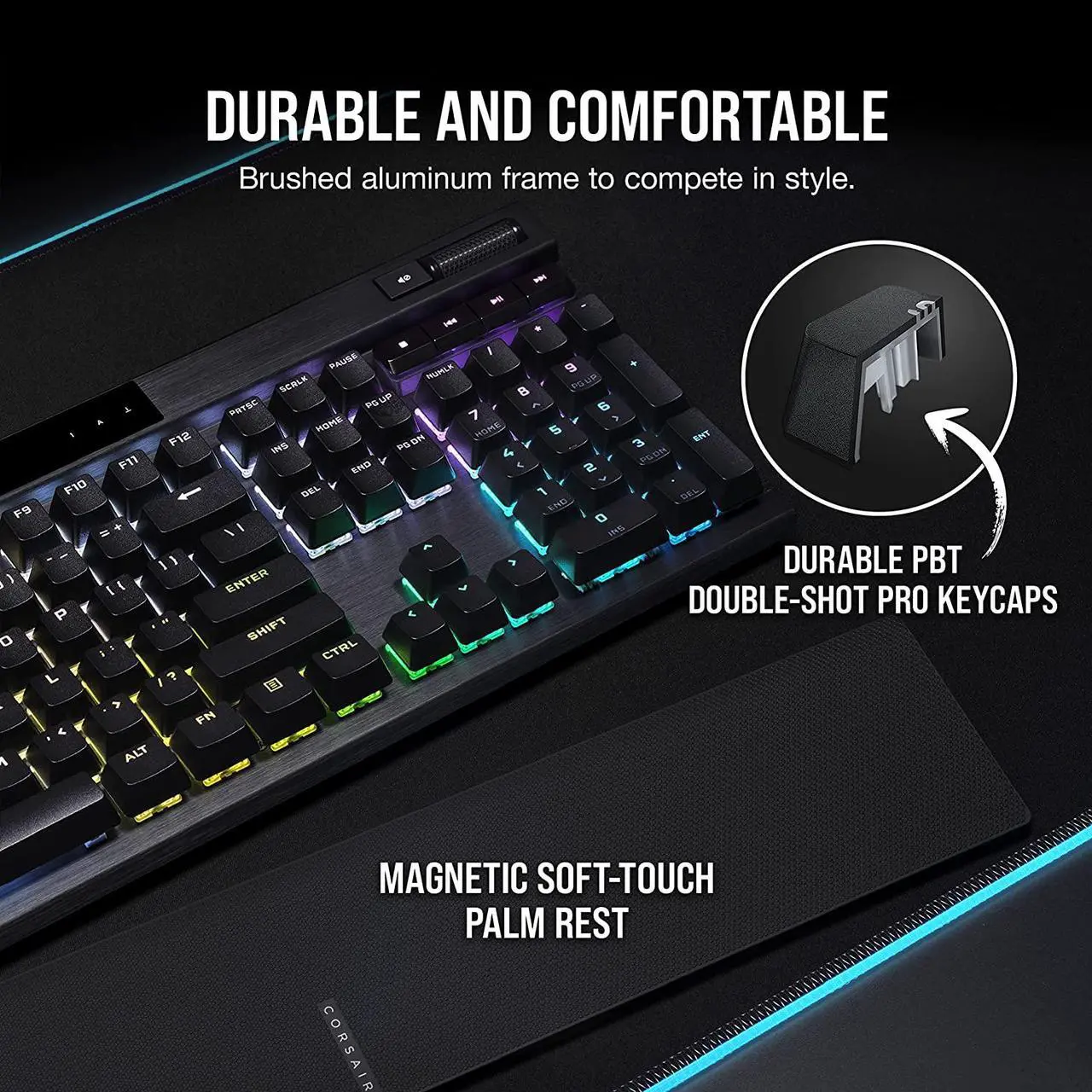 CORSAIR K70 RGB PRO Mechanical Gaming Keyboard with PBT DOUBLE SHOT PRO Keycaps — CHERRY® - Image 4