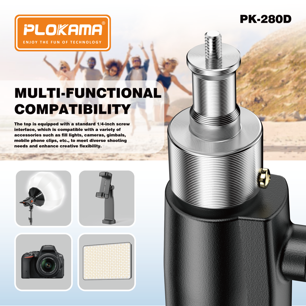 Plokama PK-280D Heavy Duty Tripod Stand 2.8m Light Stand Strong & Stable - Image 4