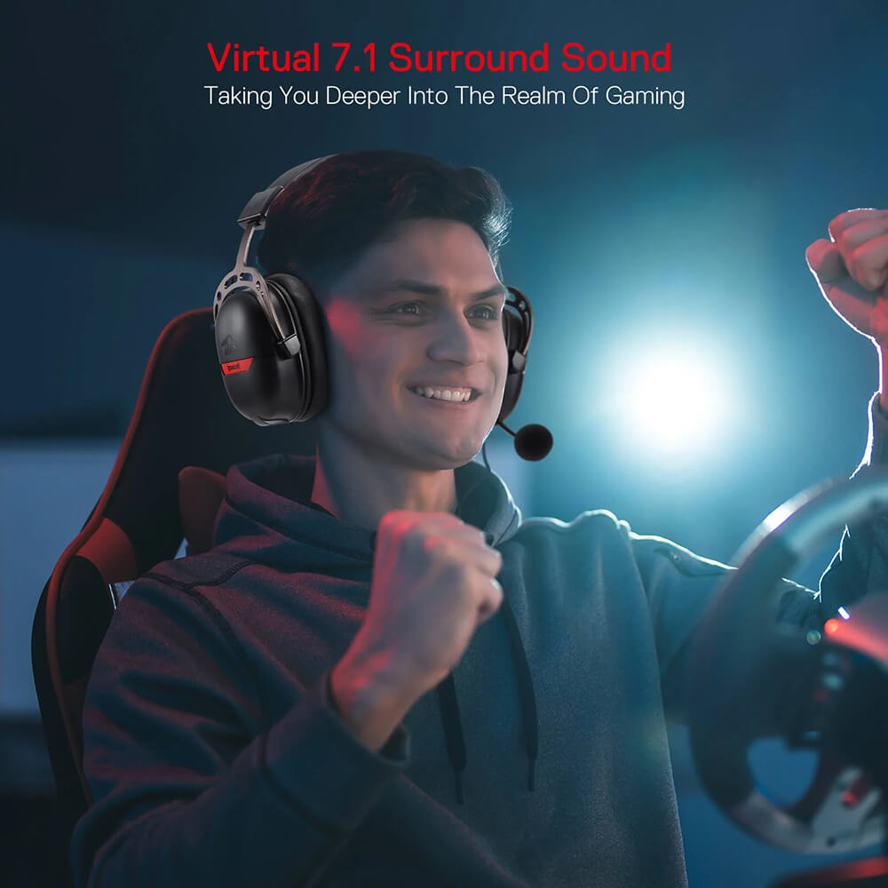 Redragon H376 AURORA USB Wired Gaming Headset (Black)