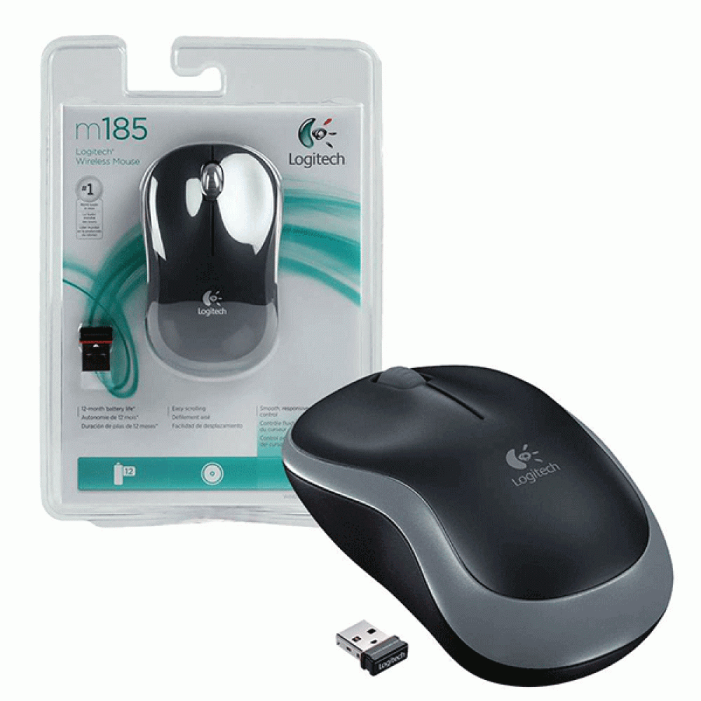 Logitech Wireless Mouse M185-Swift Gray - Image 4