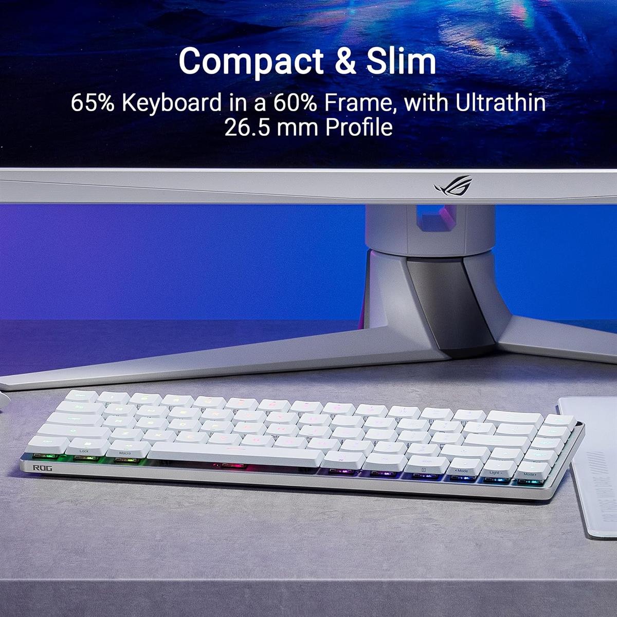 Asus Rog M603 Falchion RX Low Profile 65% Wireless Gaming Keyboard with ROG RX Red Low-Profile Switches, - Image 4