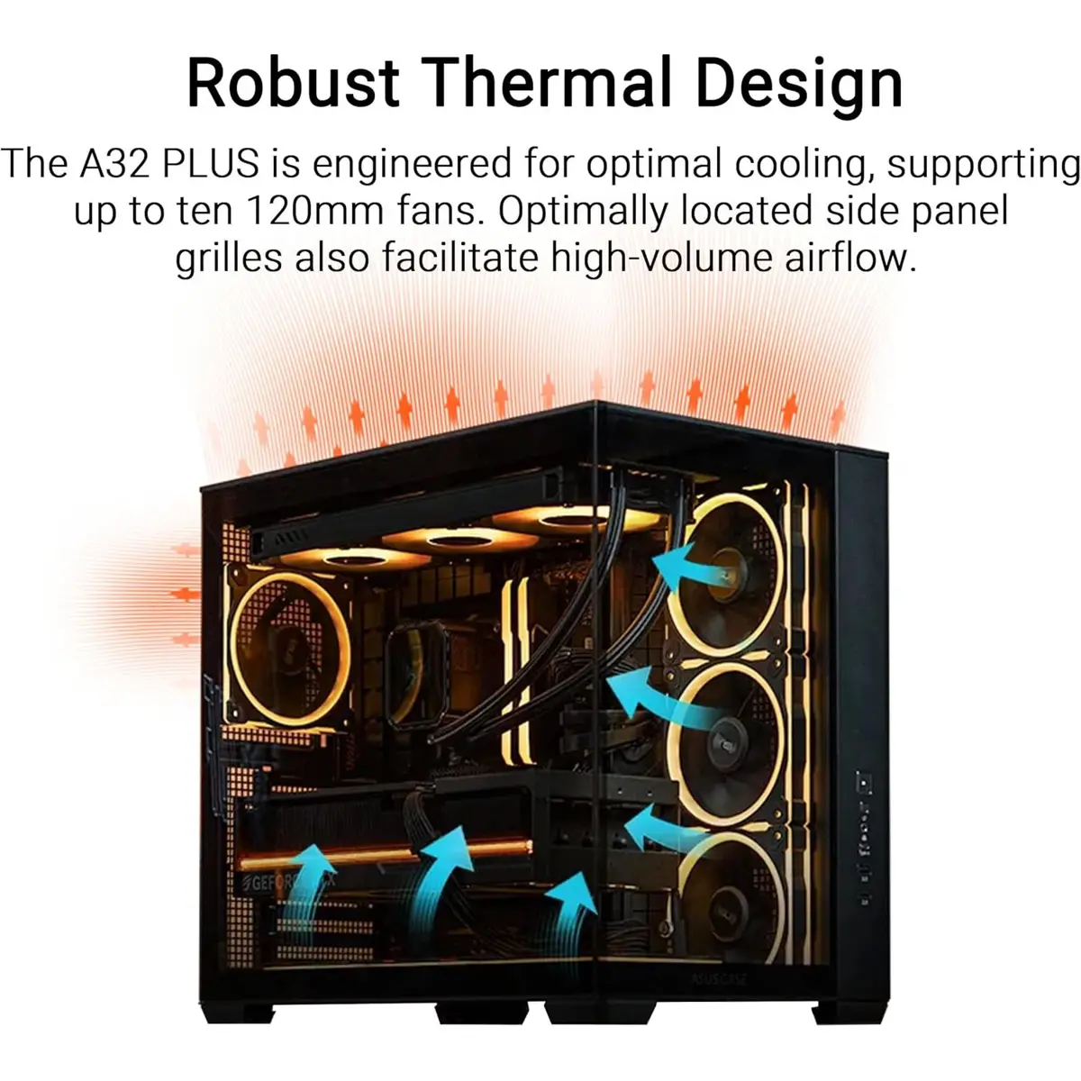 Asus A32 Plus TG ARGB Black Mid-Tower ATX Case – Tempered Glass, - Image 5