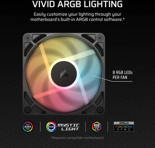 RS120-R ARGB 120mm PWM Reverse Fans Triple Pack - Image 5