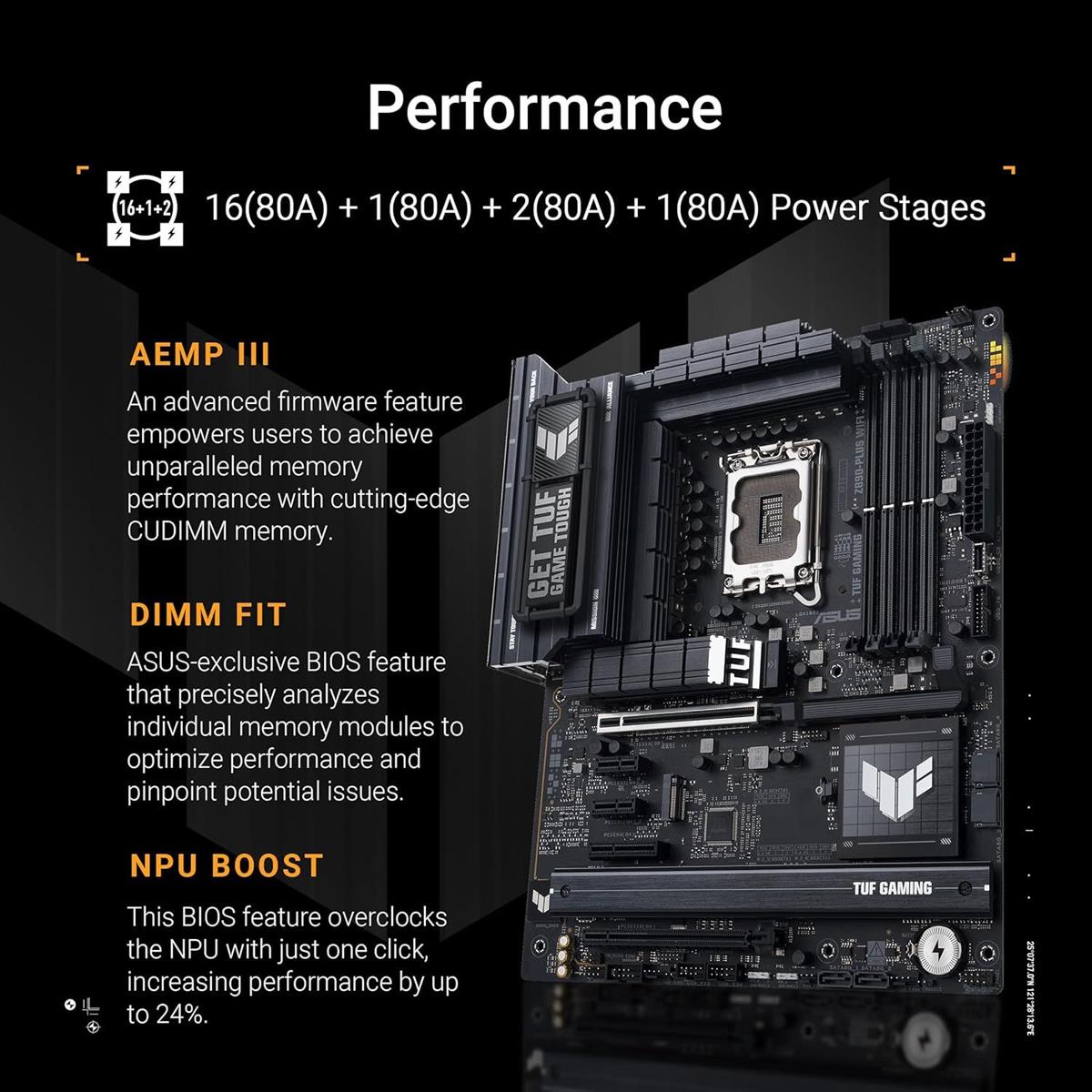 Asus Tuf Gaming Z890-Plus Wifi Z890 LGA 1851 ATX Motherboard, Intel Core Ultra Series 2 Ready, Advanced AI - Image 5